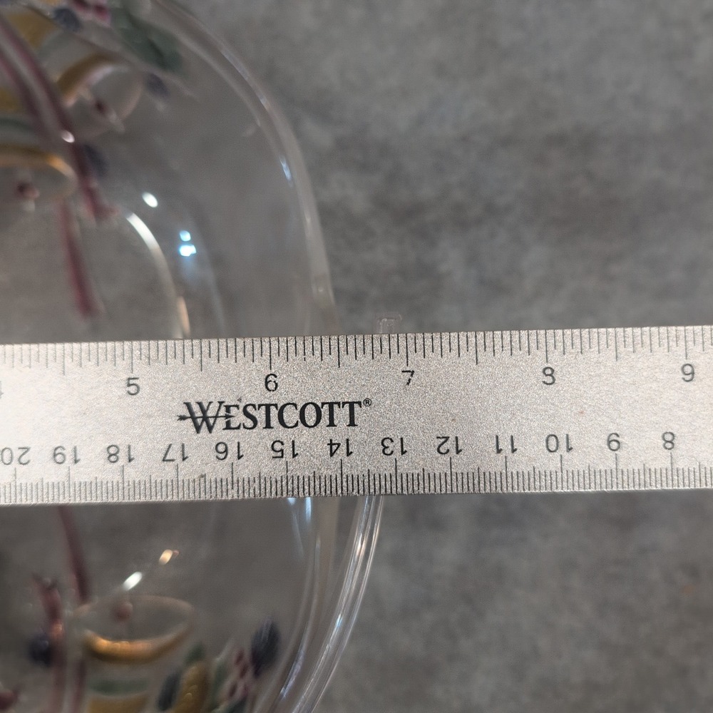 Mikasa Celebrations Holiday Bells Colored Glass Oval Basket Christmas Handle - Picture 10 of 10